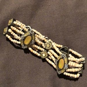 Unique peach and yellow stones bracelet